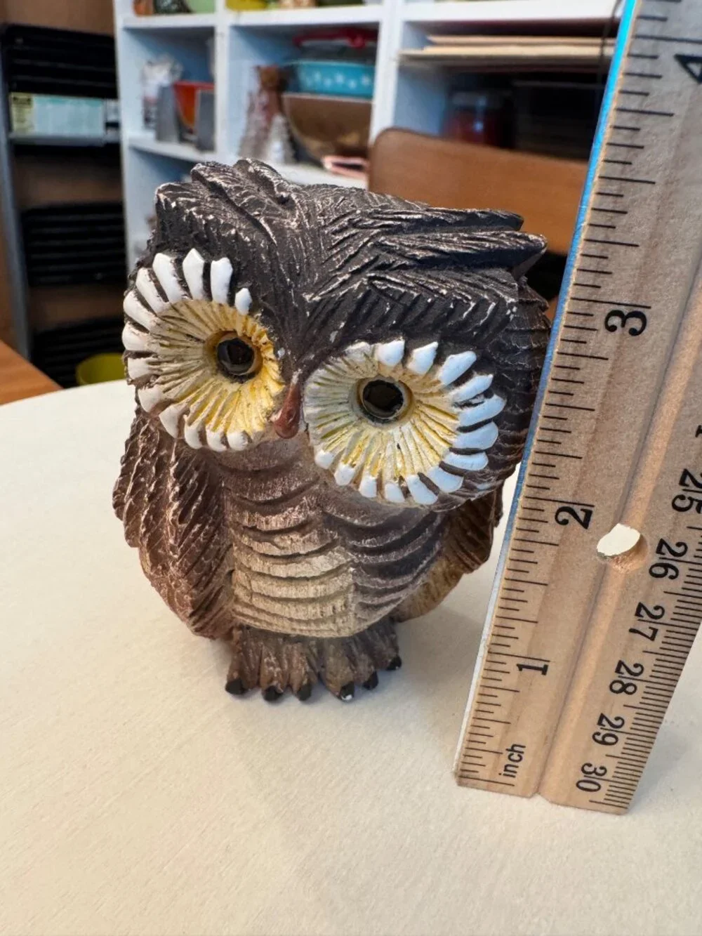 Vintage 1970’s Owl Artesania Rinconada Owl Figurine, Uruguay Clay and Ceramic  R